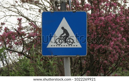 Bike lane (aka cycle lane) crossing sign traffic sign