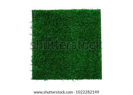 The square of artificial grass isolated background