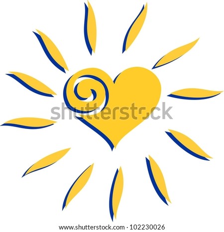 Sun isolated on White background. illustration