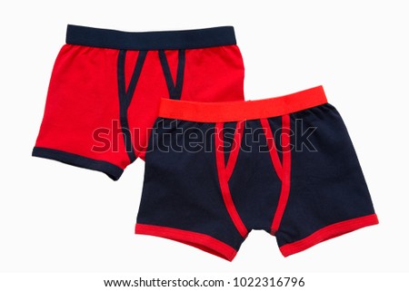 Male (boy) brief boxers isolated on white background/ Flat layer/ Top view