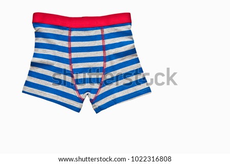 Male (boy) brief boxers isolated on white background/ Flat layer/ Top view Royalty-Free Stock Photo #1022316808
