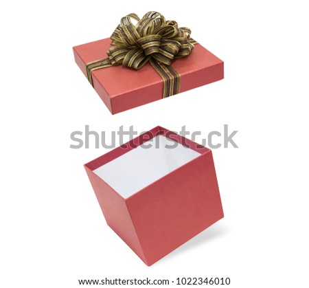  open gift box isolated on white background.Clipping Path.