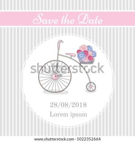 Save the date template with cute retro bike