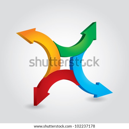 Arrows - abstract proces concept on white background, vector illustration