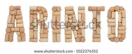 Grape variety Arinto made of wine corks Isolated on white background