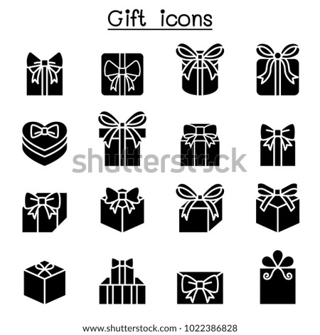 Gift box icon set 