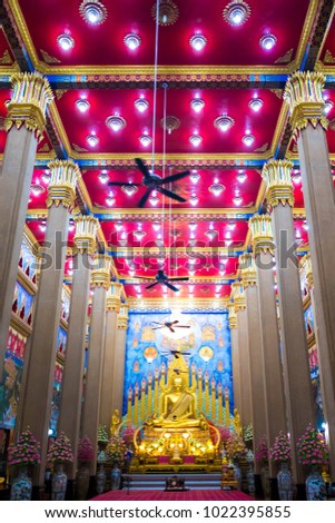 Colorful Golden buddha statue in thailand