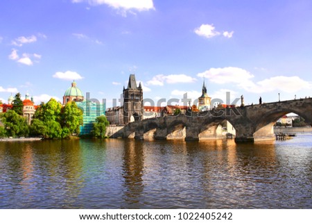 Charles Bridge in Prague, capital city of Czech republic, Europe. UNESCO world heritage site