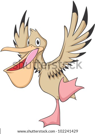 Happy Pelican Cartoon
