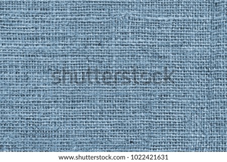 Blue Burlap Canvas Coarse Grunge Background Texture