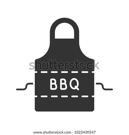 Barbecue apron glyph icon. Silhouette symbol. Negative space. Vector isolated illustration