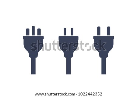 electric plugs on white, vector Royalty-Free Stock Photo #1022442352