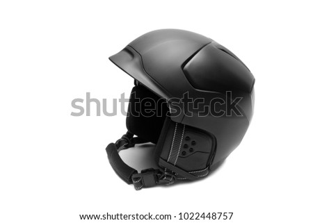 Black ski helmet. Isolate on white background