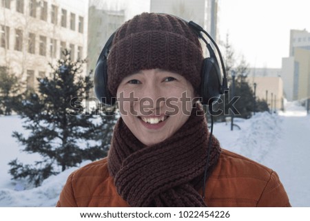 asian with notes winter