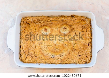 cooked cake with a smile