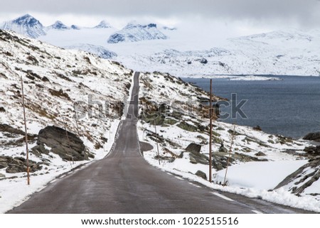 Sognefjellsvegen National Tourist Route, Jotunheimen National Park, Norway. Royalty-Free Stock Photo #1022515516