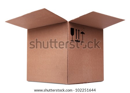 Carboard Box isolated on the white background Royalty-Free Stock Photo #102251644