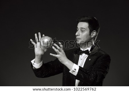 magician portrait in photo studio