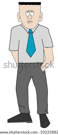 exhausted business man in shirt and tie - vector