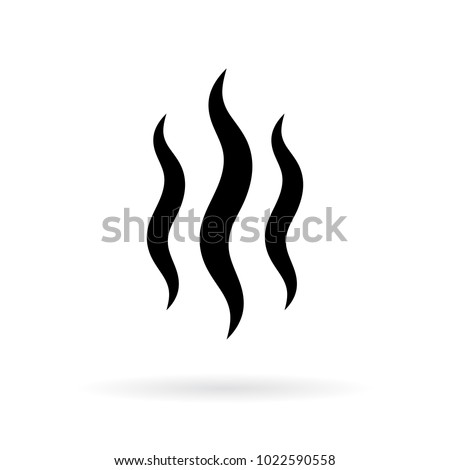 Evaporating water silhouette vector icon isolated on white background Royalty-Free Stock Photo #1022590558