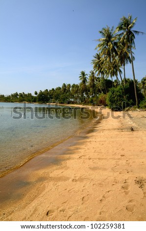 Never ending gorgeous beach on Rabbit Island, Cambodia. Always lonely for you to enjoy it and relax!