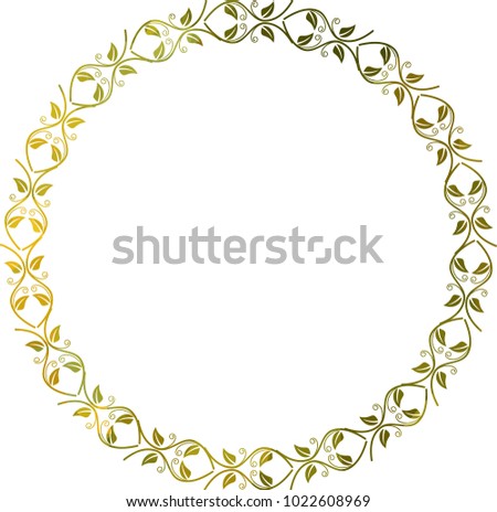 Abstract mosaic floral round frame. Raster clip art