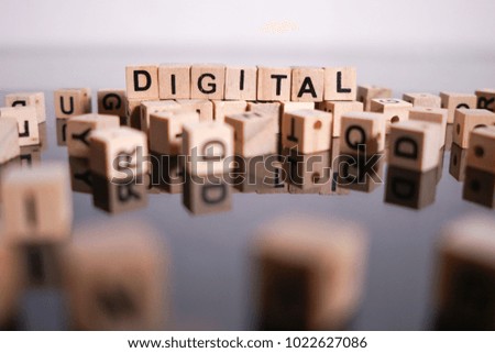 Digital word cube on reflection