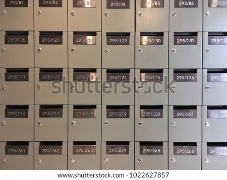 Mailbox in condominium or apartment.