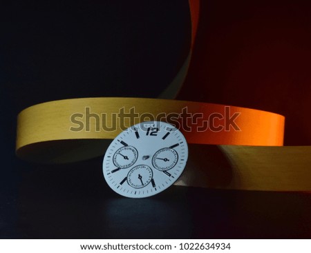 Watch with unique isolated wooden made object background photograph