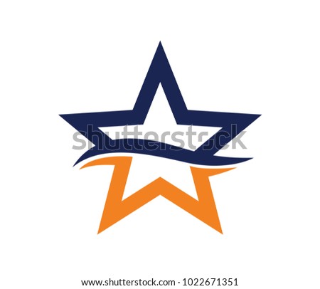 vector logo design of star, dynamic star, slashed star, logo template iconic star