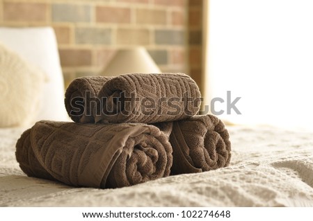 Towel in Hotel Room , Welcome guests , Room service