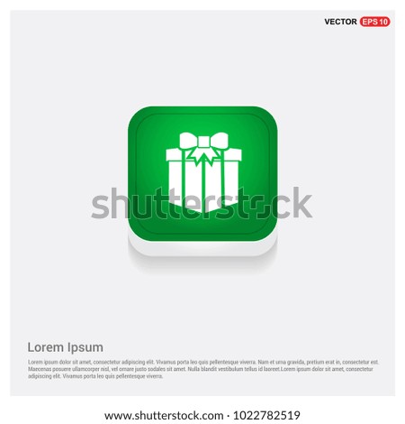 Christmas Gift Box IconGreen Web Button
