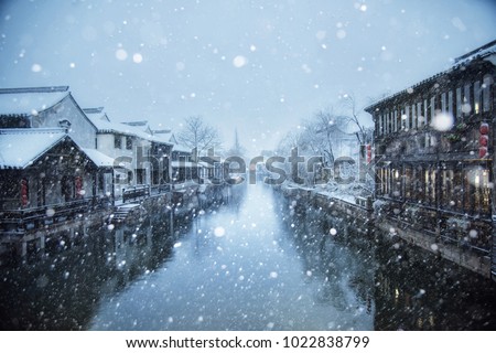 A small snowy town
