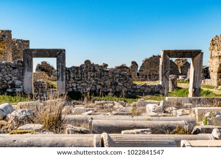 Fethiye, Mugla - Turkey. January 30, 2018. The Ruins of Tlos Ancient City,  Turkey