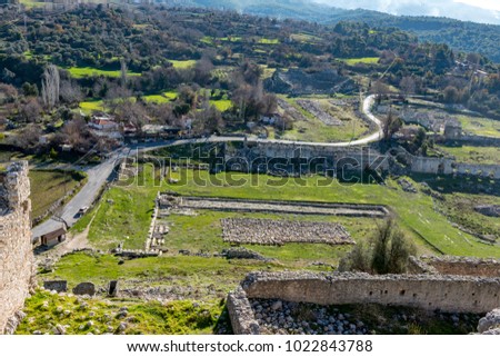 Fethiye, Mugla - Turkey. January 30, 2018. The Ruins of Tlos Ancient City,  Turkey