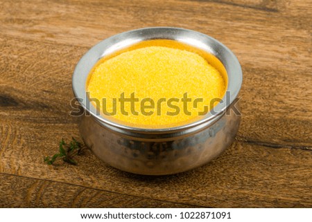 Raw polenta ready for cooking