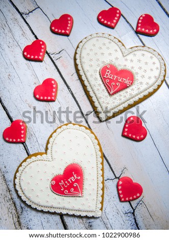 Wedding gingerbread with heart