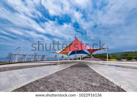 Liaoning Province Gaizhou bay awning architecture landscape