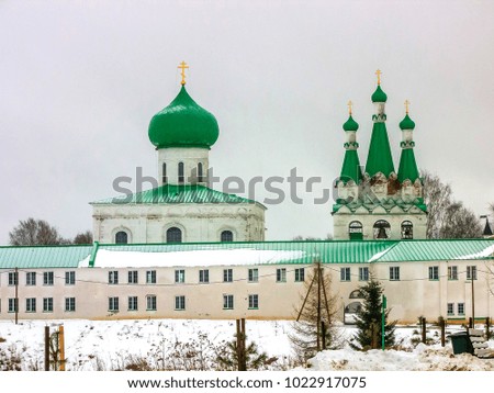 Holy Trinity Alexander-Svirsky monastery in the early spring. Male Orthodox Church in the Leningrad region of St. Petersburg, famous monuments of architecture of the XVI and XVII centuries.
