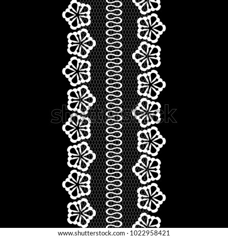 vector seamless vintage lace pattern, black and white