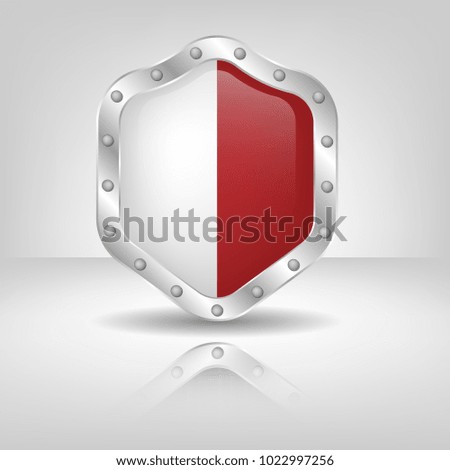 white and red coat of arms. Vector stock illustration