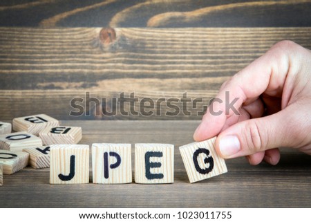 jpeg. Wooden letters on the office desk, informative and communication background
