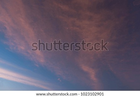 Moon and cloud During sunset