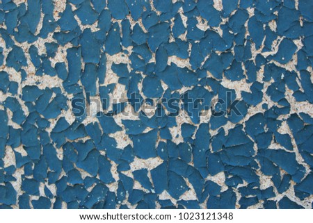 wood painted cracked blue color