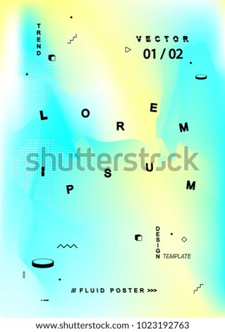Trendy design template fluid poster. Vector motion blurred banner.
