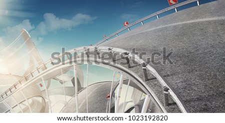 Design concept for a sport or Travelling background. Road like the roller coaster.
