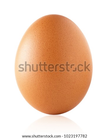 Close up picture of an egg on white background with clipping path, good  texture