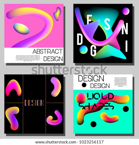 Colorful abstract covers design templates. Modern trendy style with vibrant gradinets shapes. Fluid colors