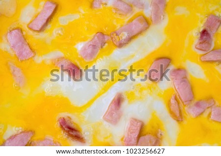 Scrambled eggs and ham