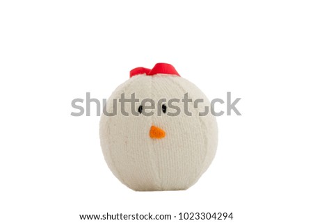 Doll's Chicken face,  isolated on white background. 